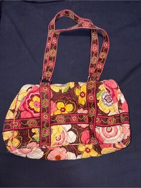 Vera Bradley Multicolor Floral Quilted Shoulder Bag - Brown, Pink, Yellow